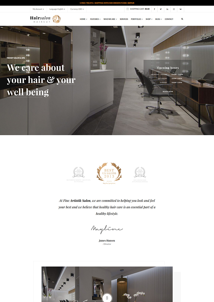Hair Salon - A Barber WordPress Theme 