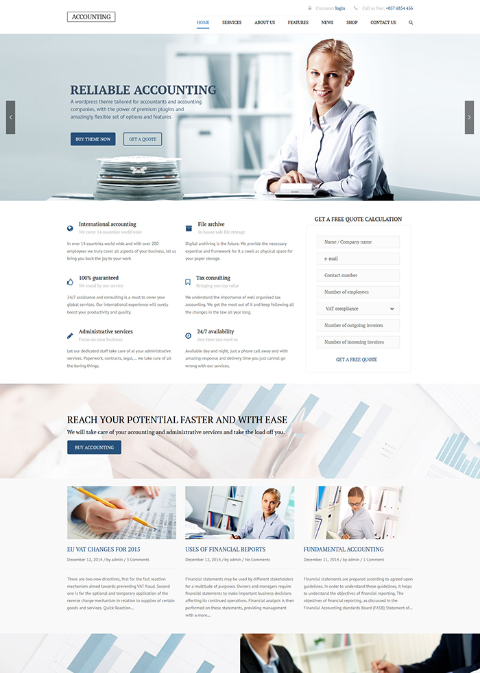 Accounting - Business, Consulting and Finance WordPress theme 