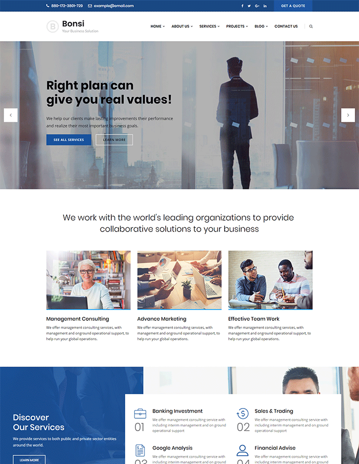 Bonsi - Consulting and Business WordPress Theme 