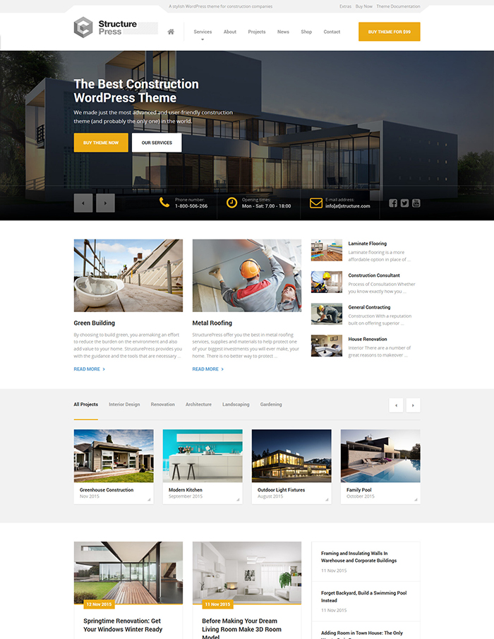 StructurePress - Construction and Architecture Theme 