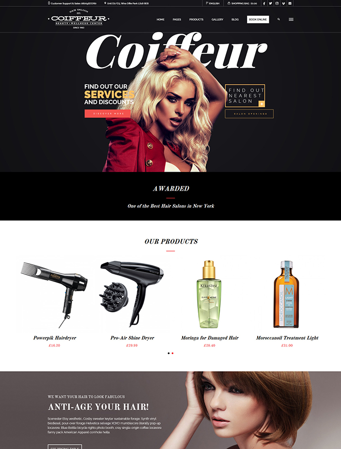 Coiffeur - Hair Salon WordPress Theme 
