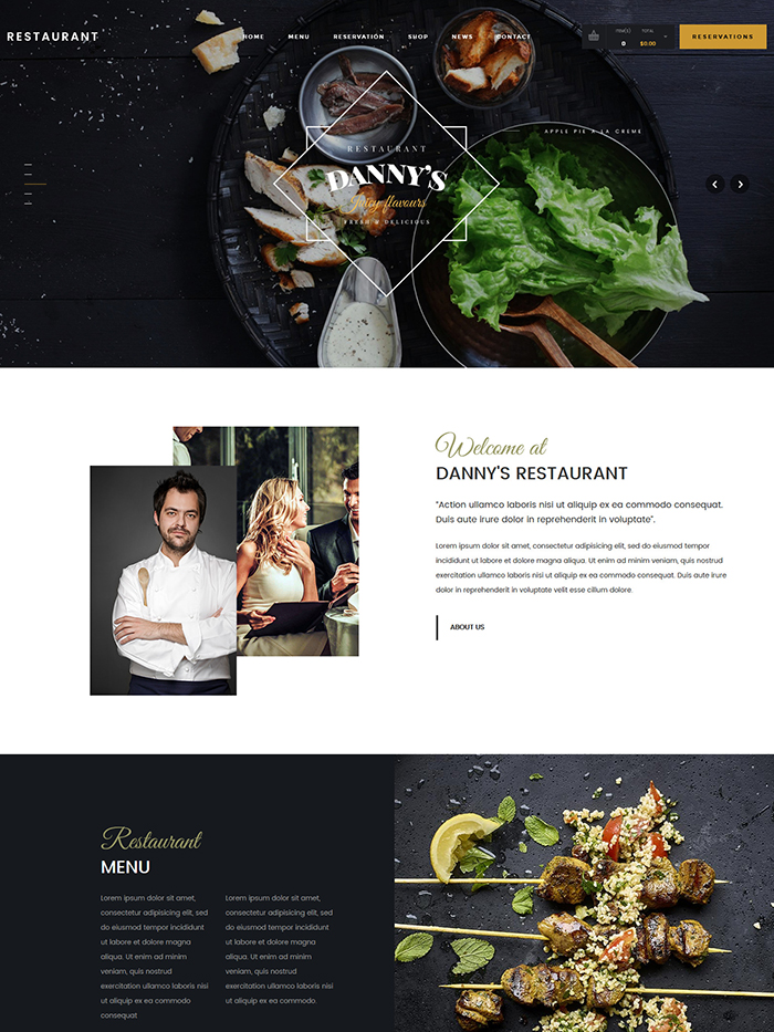 Dannys Restaurant | Restaurant and Cafe WordPress Theme