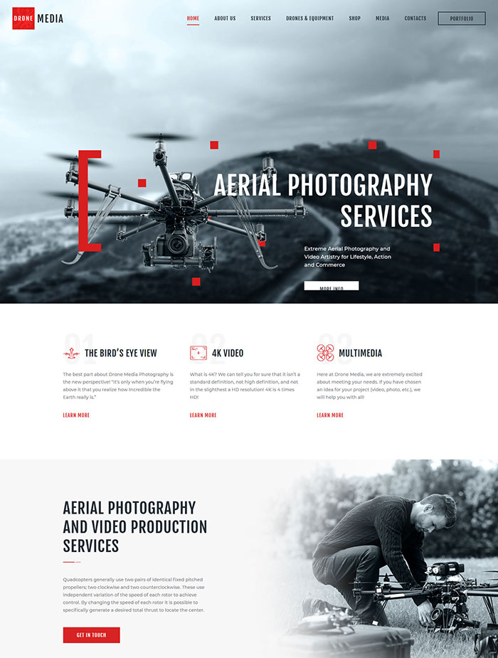 Drone Media | Aerial Photography & Videography WordPress Theme