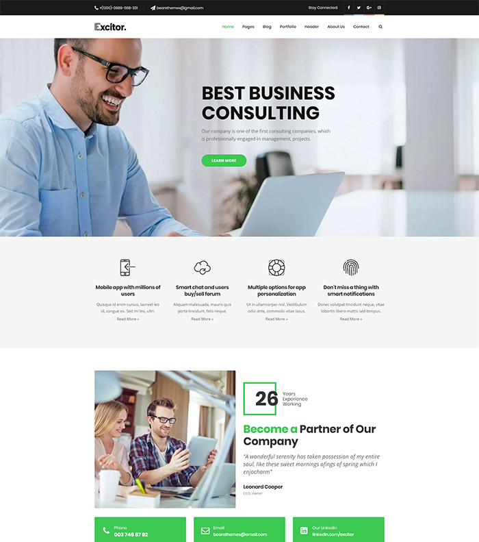 Excitor | Business Consulting WordPress Theme