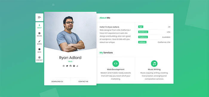Ryan- Resume WordPress Theme