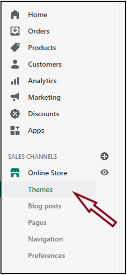 Shopify Admin > Online store > Themes