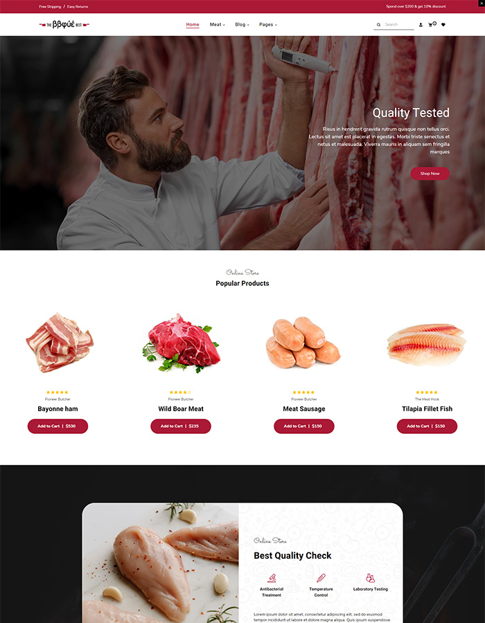 Shopify Themes for Meat 