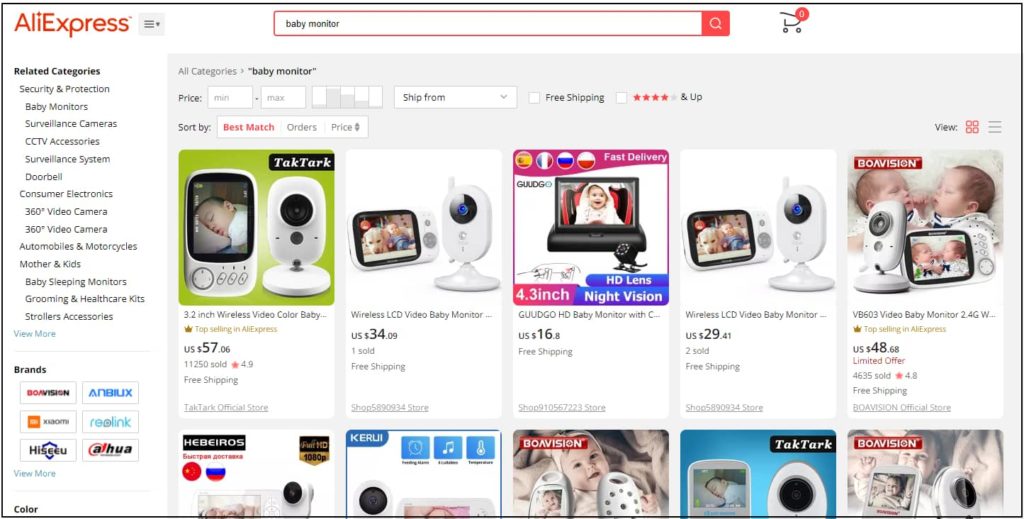 Aliexpress Search Result For Baby Monitor