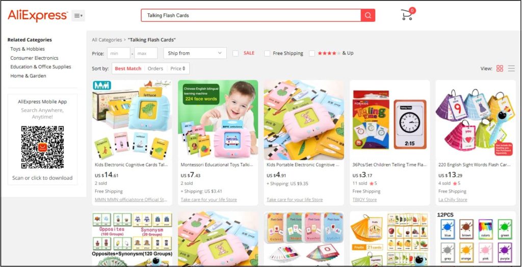 Aliexpress Search Result For Talking Flash Cards