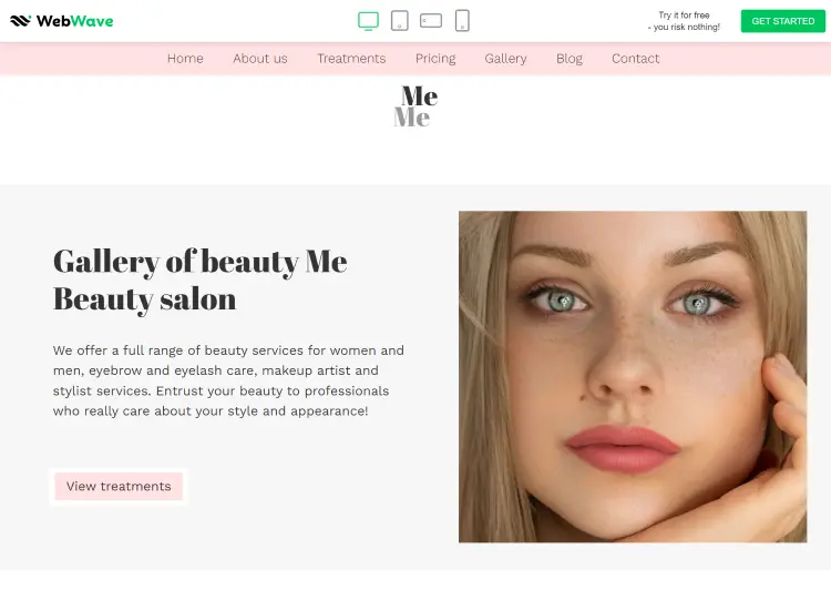 Beauty Gallery- Creative website design templates