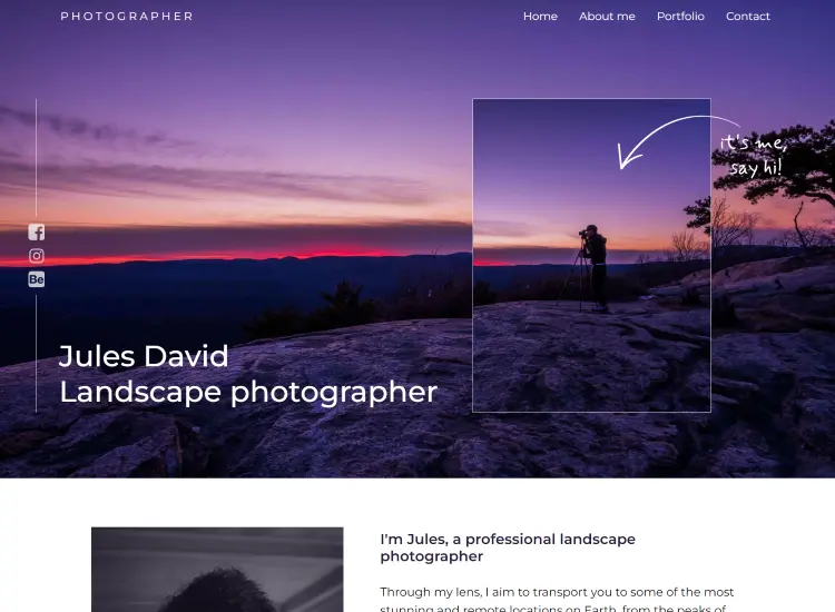 creative website design templates for photography.